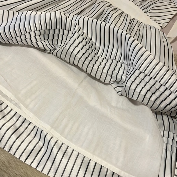 SEA NEW YORK White Gray Stripped 2 Dress Cotton Halter Bow Tie Collar Backless - Picture 14 of 17